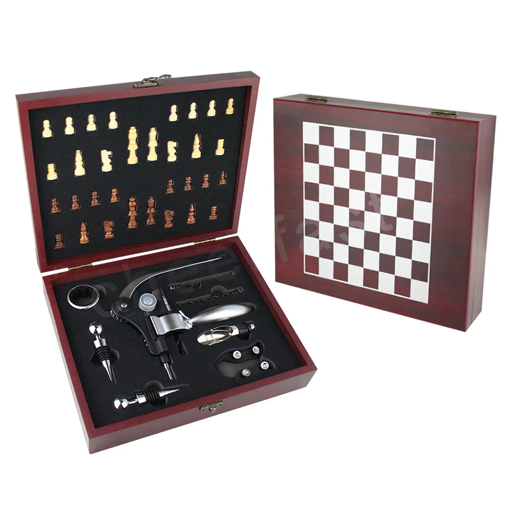 Sample Order Support Stainless Steel Opener Cork Screw Kit Wine Bottle Corkscrew Vertical Lever Wine Accessories Gift Set