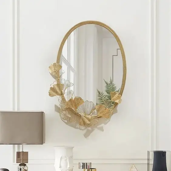 Gold Plated Balls Frame Luxury Vanity Mirror Minimalist Quality Modern Indoor Wall Decor Wholesale for Home Use Only