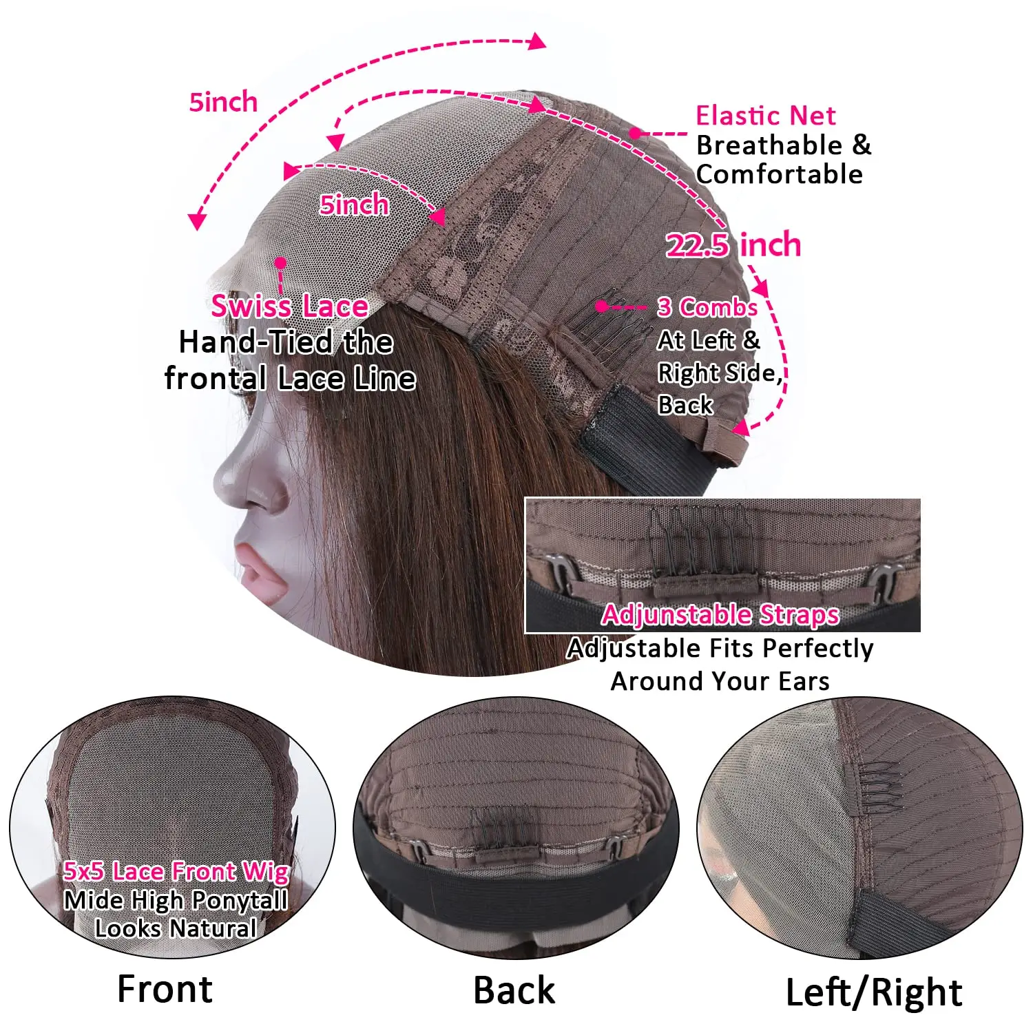Wholesale Glueless Straight Blunt Cut 5x5 Transparent Lace Closure Wig Shoulder Length Human Hair Bob Wigs Vendor
