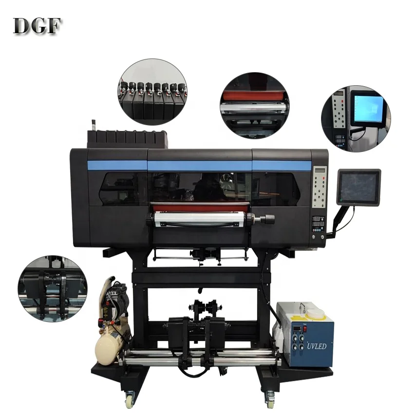 60 cm UV DTF Printer with Integrated Ab-film 4 I3200 Head A1 Multipack UV DTF Roll-to-roll with Laminator