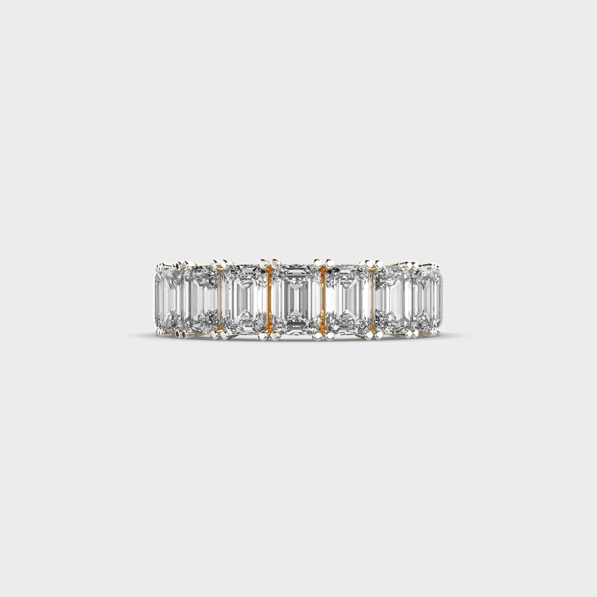 IGI Certified Emerald Cut Lab Grown Diamond Grand Quads Ring Sustainable Luxury Diamond Jewelry