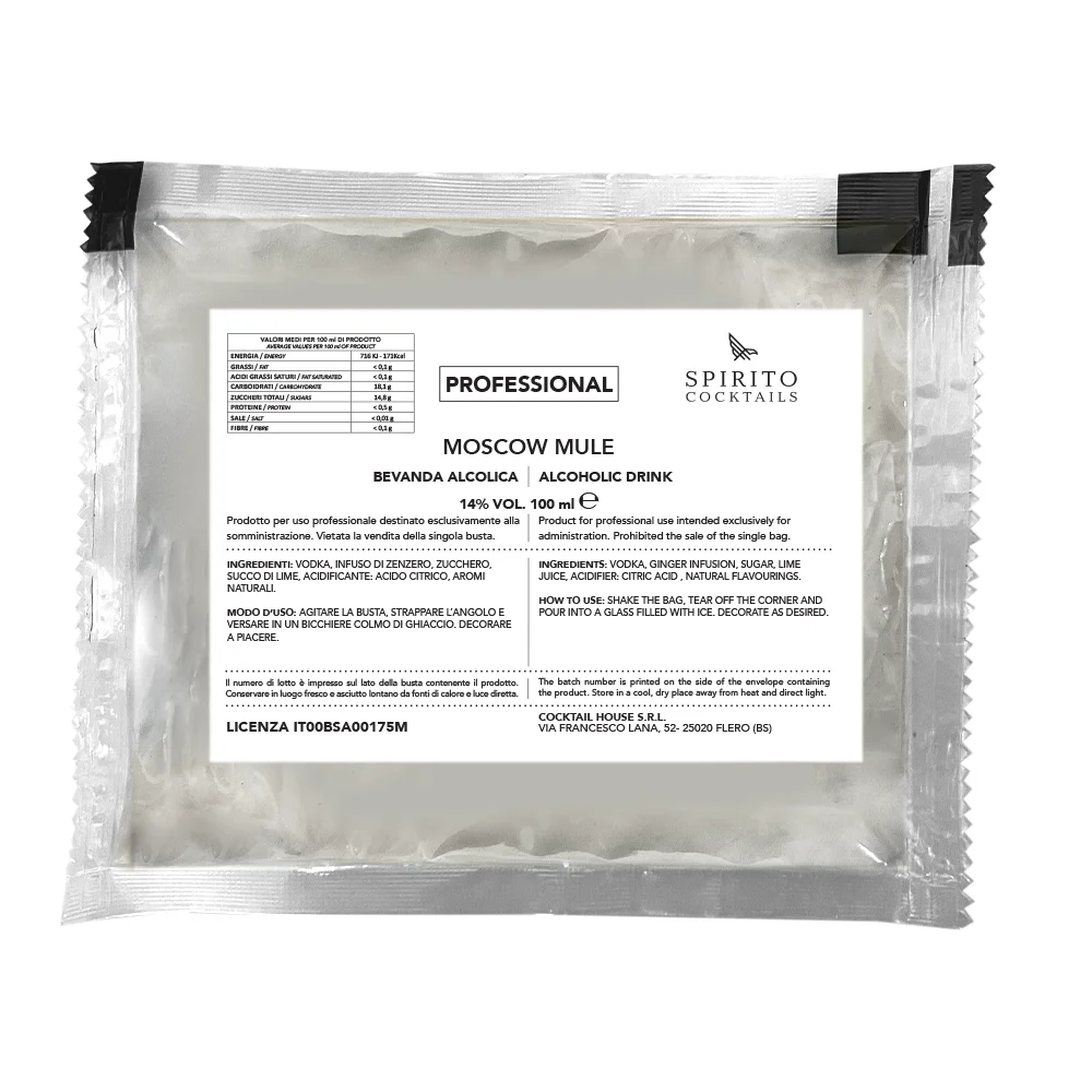 High Quality Moscow Mule with fresh ginger in premium vodka just add ice and serve for horeca