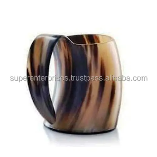 Shiny And Natural Design Horn Mug for Beer Drinking Indoor Decor Unique Material Design Drinking Mug