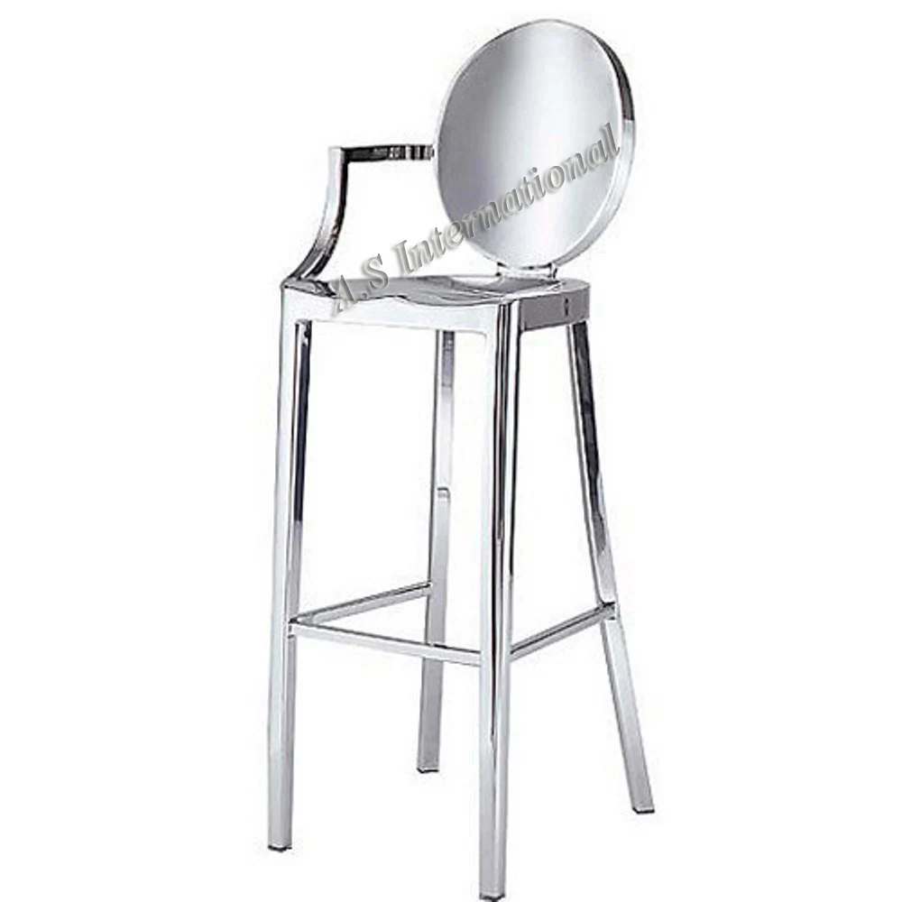 Fashionable Set of 2 High-Stool Bar Chairs Comfortable Wooden Seat with Metal Frame for Coffee Bars Restaurant Dining Rooms