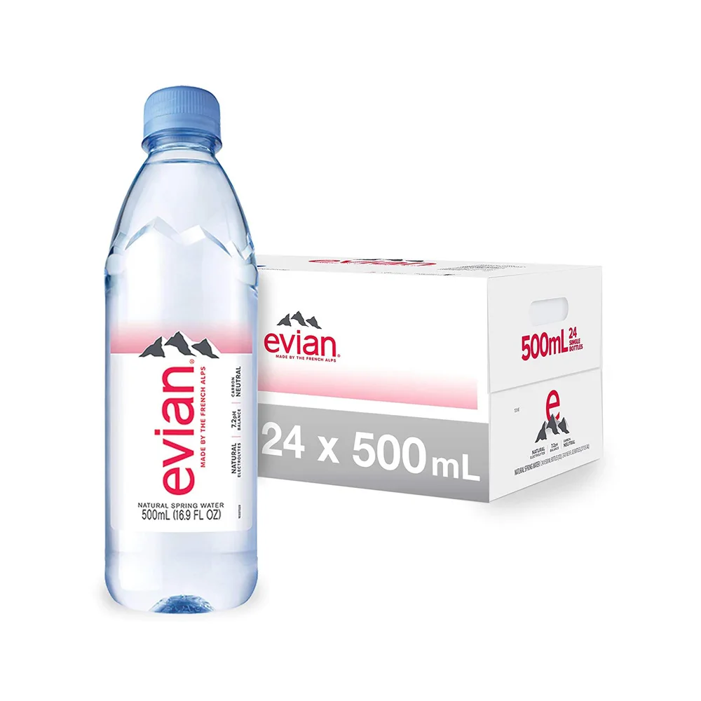 350ml 500ml 750ml High end champagne soft drinks french evian mineral water glass bottle