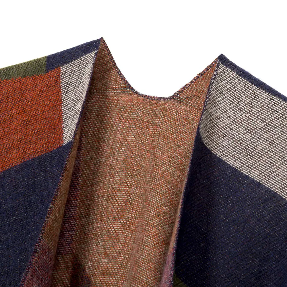 Spring Autumn Winter Style Soft Home Cape Woman Shawls Knitted Pattern Wraps Plaid