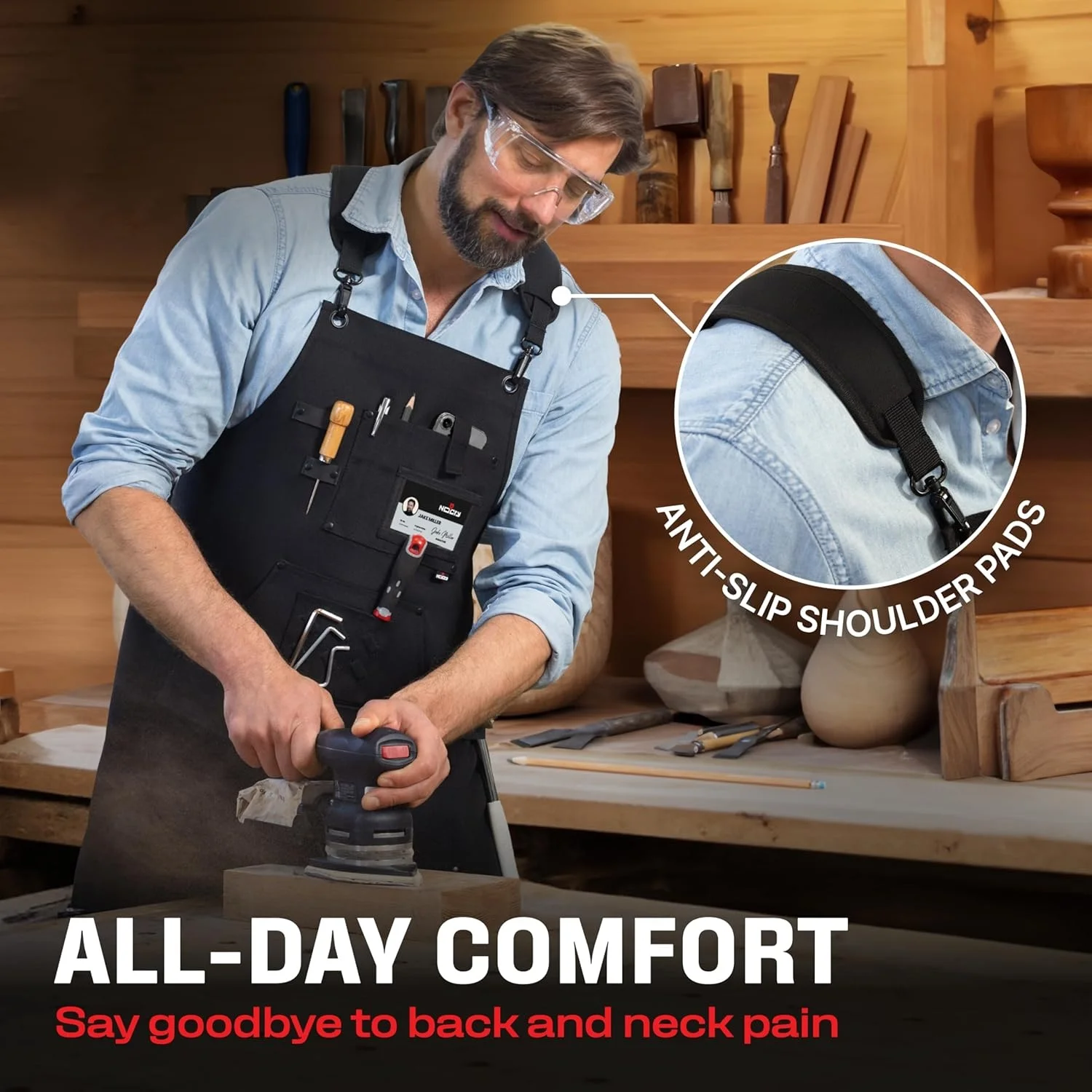 Work Aprons For Men With Reinforced Pockets, Magnet Holders & Durable Stitching Ideal Tool Apron Or Woodworking Apron for Men