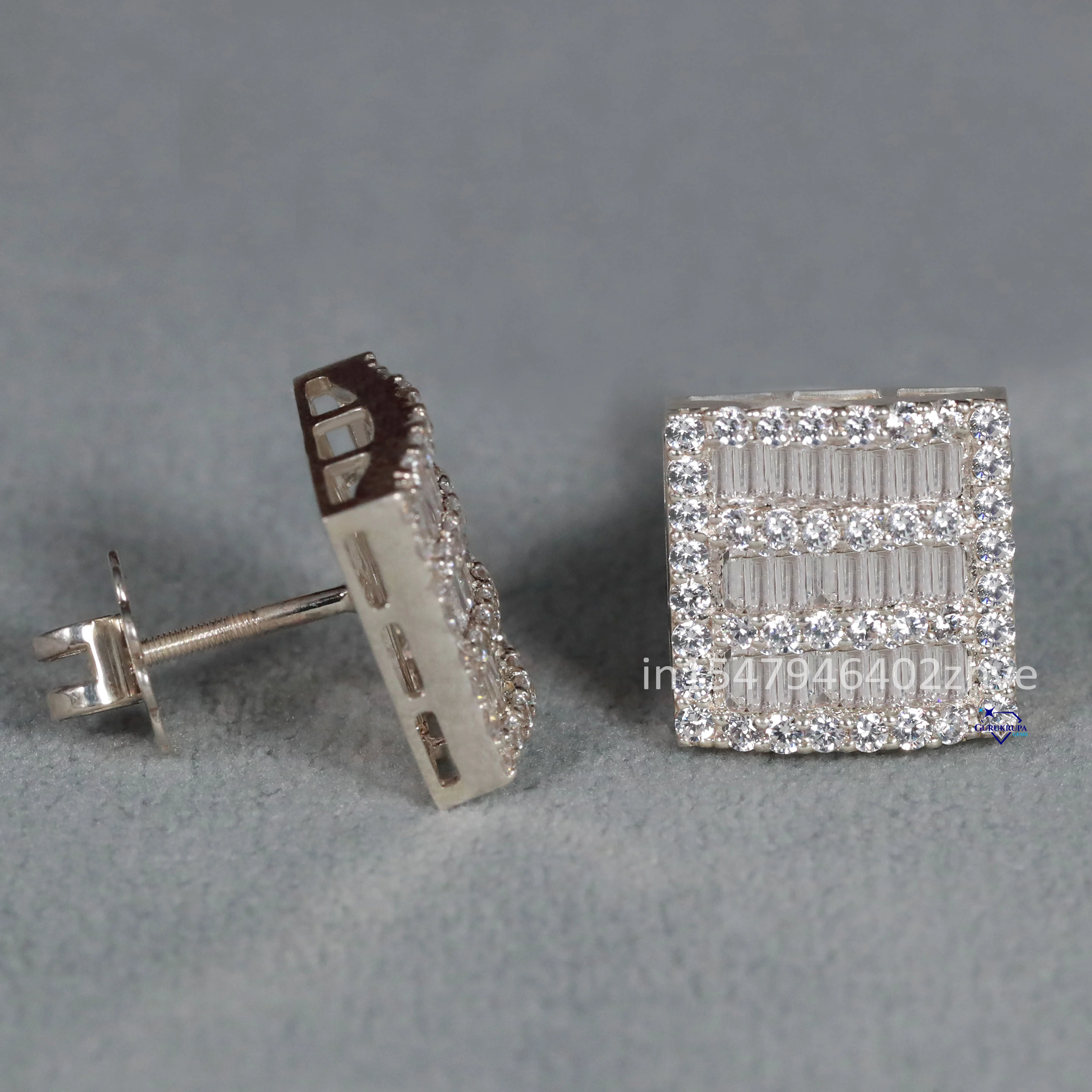 Женские серьги с бриллиантами украшенные 925