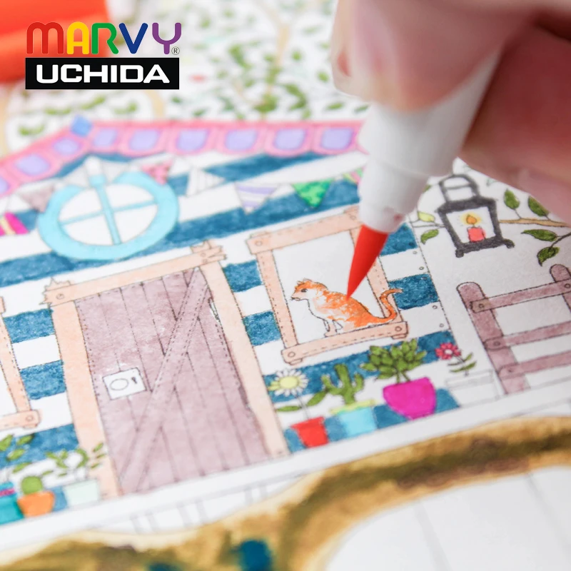 Marvy Uchida 1100 5/18/36 colors/set Water based soft watercolor brush head marker pens set for coloring watercolor paint