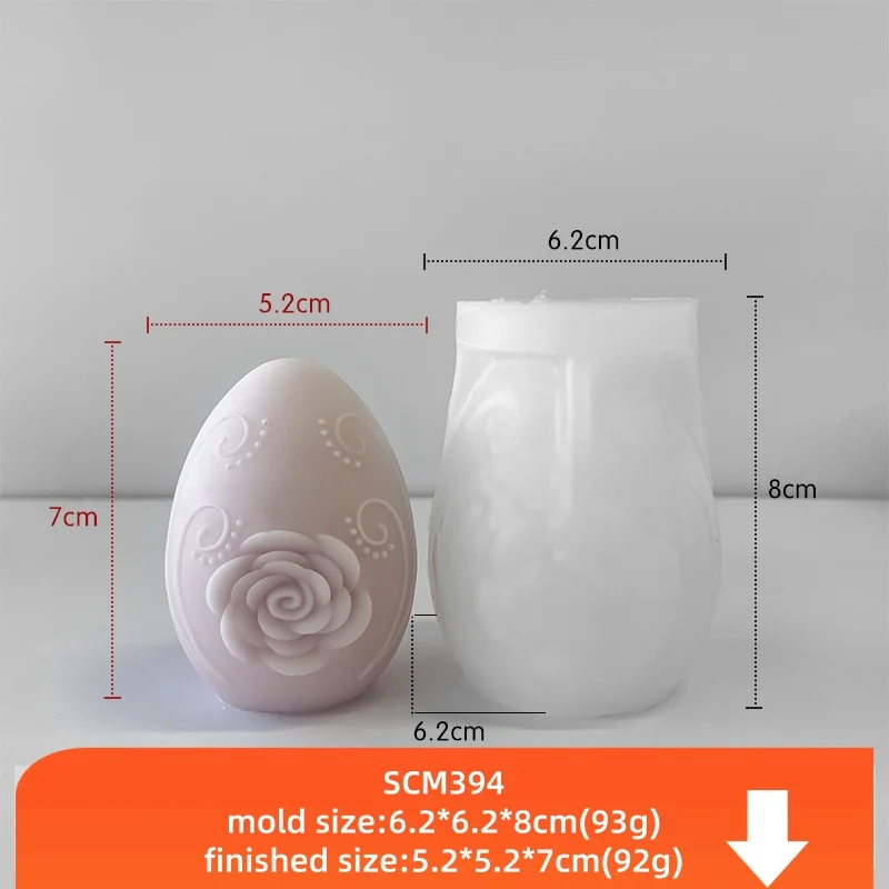 Easter Egg Silicone Mould Candle, 3D Easter Flower Eggs Candle Moulds for Cake Decoration Soap