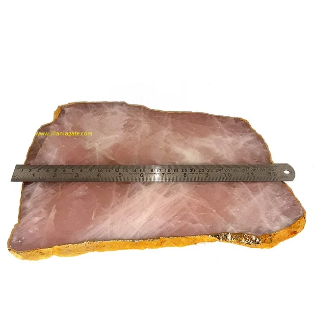 Rose Quartz Platter With Gold Trim Wholesale Pink Rose Quartz Tray Natural Rose Quartz Platter Cheese Platter  Buy Jilaniagate