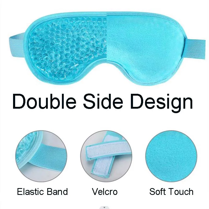 Hot Cold Gel Bead Eye Mask Gel Ice Cool Pack Reusable Therapy Sleep Eyemask Aqua Bead Plush Eye Mask