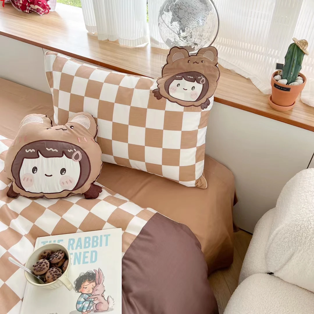 Wholesale 100% Cotton Cartoon Baby Comforter Soft Bed Sheets Love Bedding Set For Kids