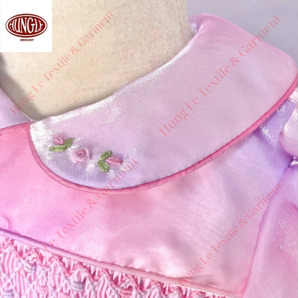 Wholesale High Quality Princess Baby Girl Rainbow Dress Formal Style Smocked And Embroidered Technique Made Polyester/Cotton