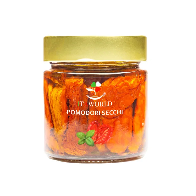 Best Quality Traditional Italian Food Dried Tomatoes in Extra Virgin Oil 180 gr Itaworld For Whosale