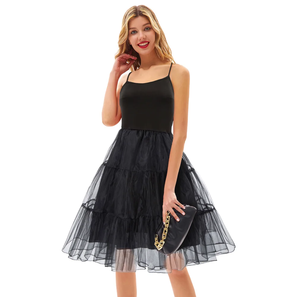 Grace Karin 2-Layer Voile Vintage Petticoat Under Dress Women Spaghetti Strapped Dress
