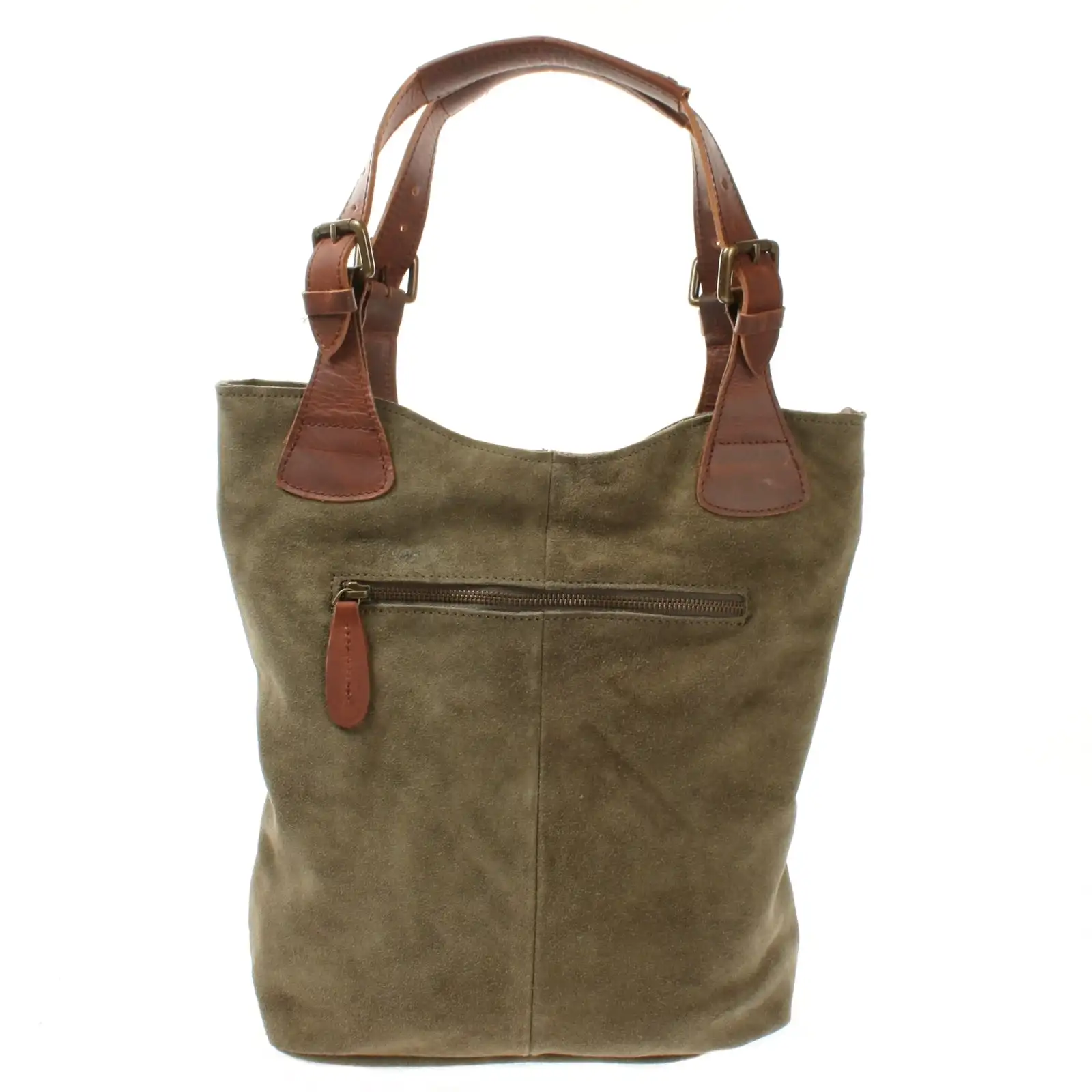 LATEST GREEN SUEDE LEATHER STYLISH HANDMADE SUEDE SHOPPER - A MUST-HAVE TOTE BAG FOR WOMEN, LOCKABLE MAIN COMPARTMENT