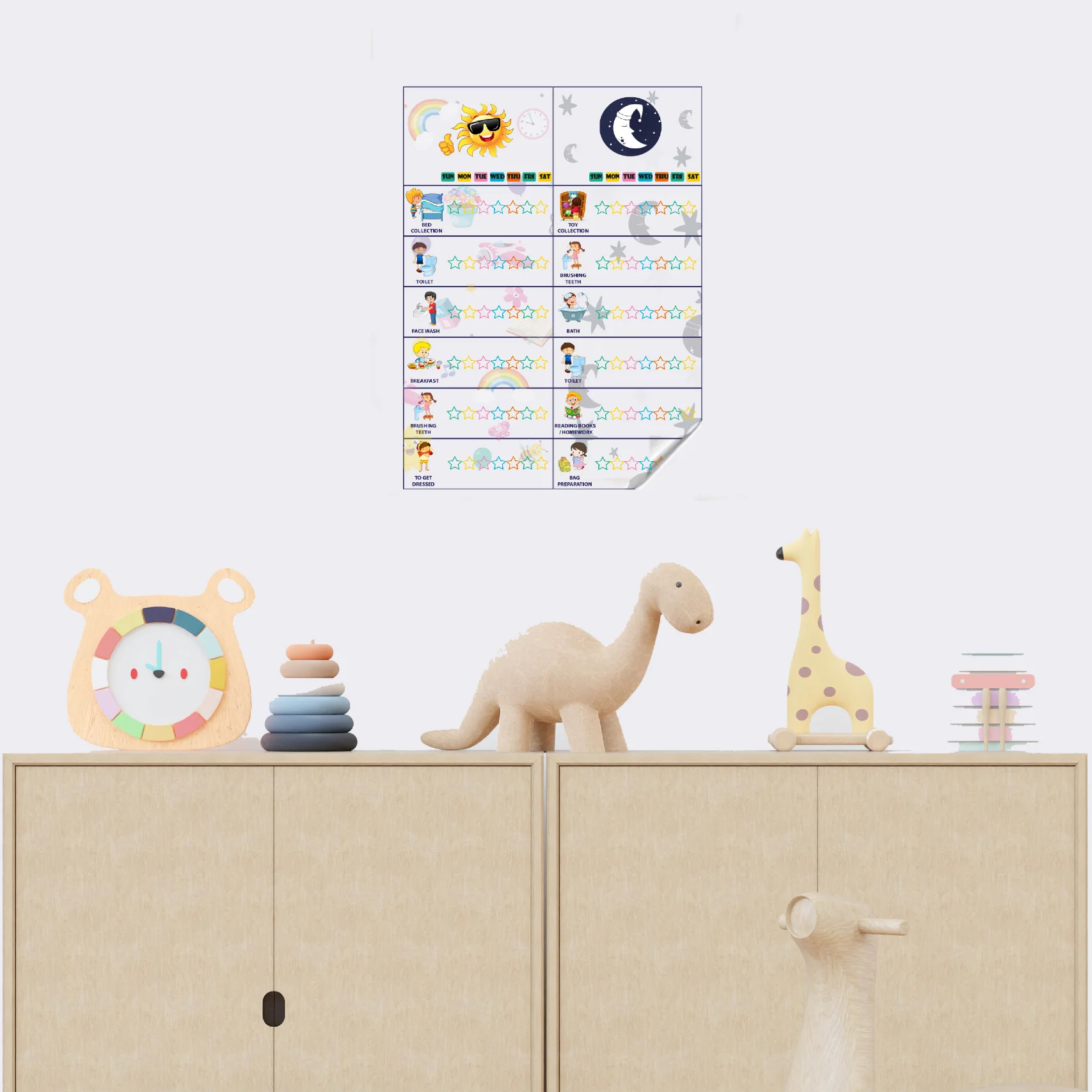 Dry Erase Behavior Responsibility Chart for Children-1 Reusable Durable Polystyrene Material Holds The Surface With Static