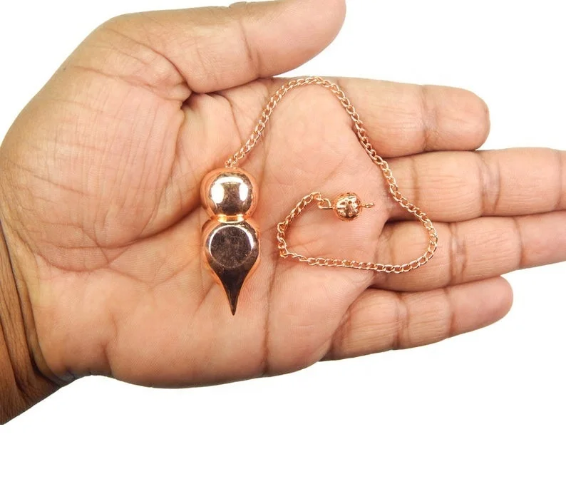 Spiritual Metallic Cone Point Openable Copper Pendulum Crystal Copper Brass Dowsing Pendulum Wholesale Pendulums