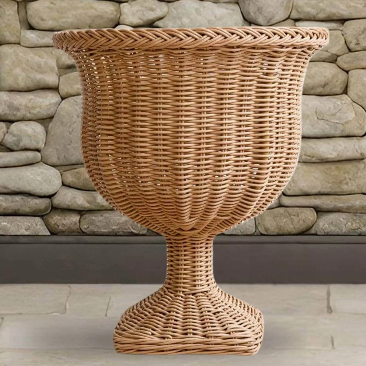 Hot Trend Modern Rattan Wicker Footed Urn Vase Home Decoration Woven Flower Vase Urns Tabletop Bohemian Vintage made in Viet Nam