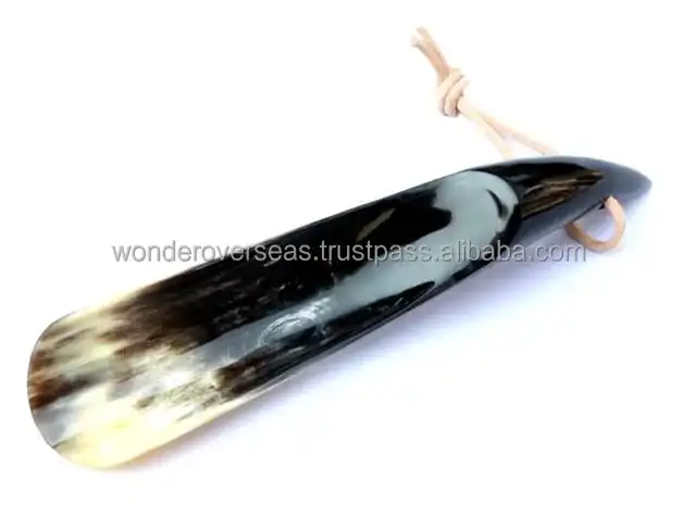 Indian High Quality Natural Buffalo Shoe Horn For Footwear/garden Of Arts Stylish Hand Made Buffalo Shoe Horn/ BY WONDEROVERSEAS