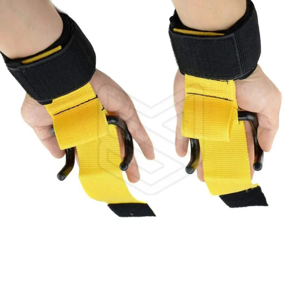 Gym Heavy Duty Weight Lifting Barbell Hooks Power Hooks Fitness Wrist Holder Rod / Gym Heavy Duty Weightlifting Barbell hooks