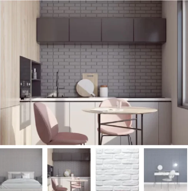 Brick Decorative  Plastic Wall Panel 3D Wall Panel resistent Polystyrene  wall decoration  adhesive 3D interior modern