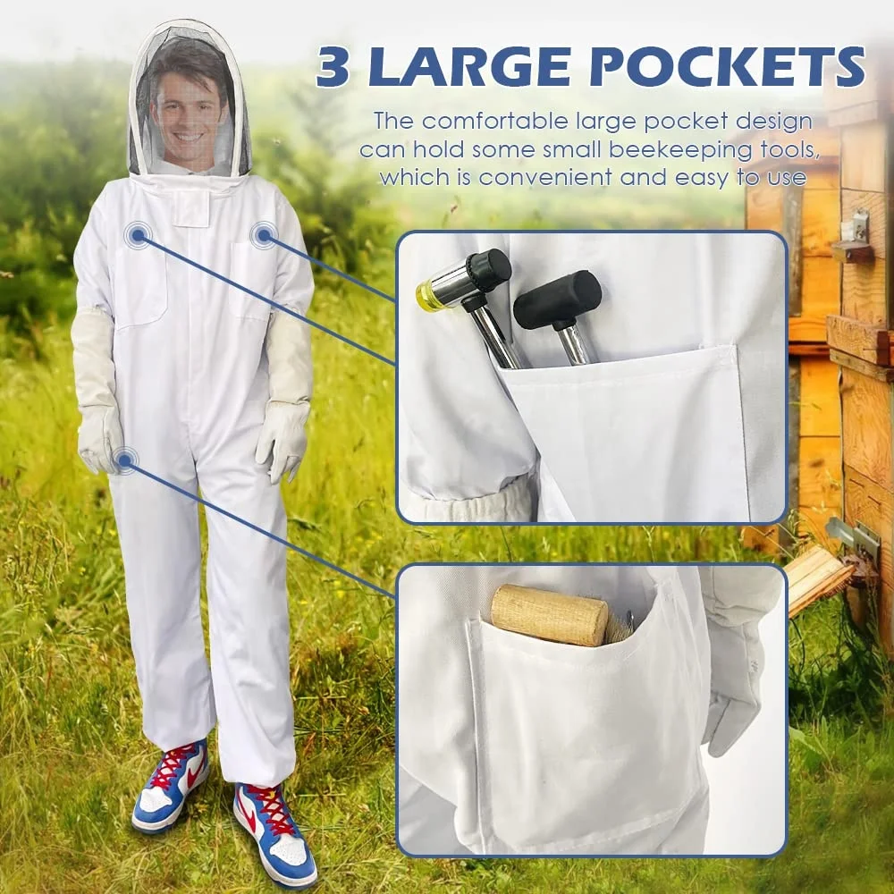 Bee Suit Protective Breathable Beekeeping Keeping Overall Protection Clothing for Beekeeper