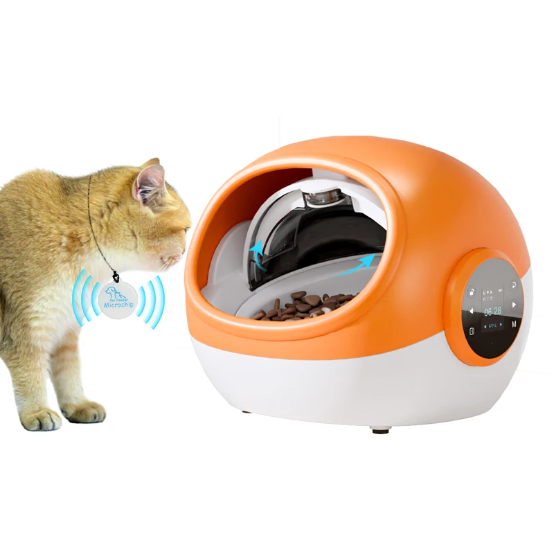 Smart chip recognition induction timing automatic feeder insect-proof wet food fresh-keeping pet cat bowl