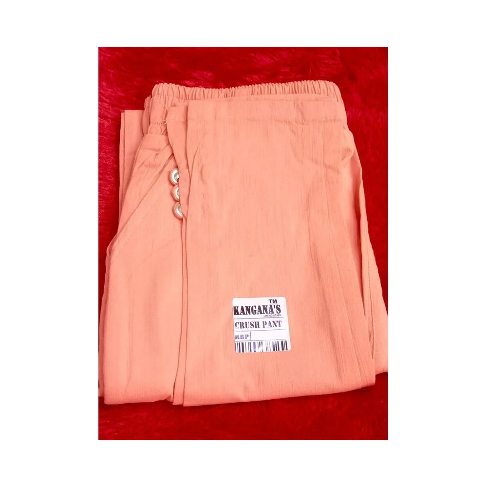 Best Quality Women Rayon Slab Lycra Crush Pant Available At Wholesale Price From Indian Supplier