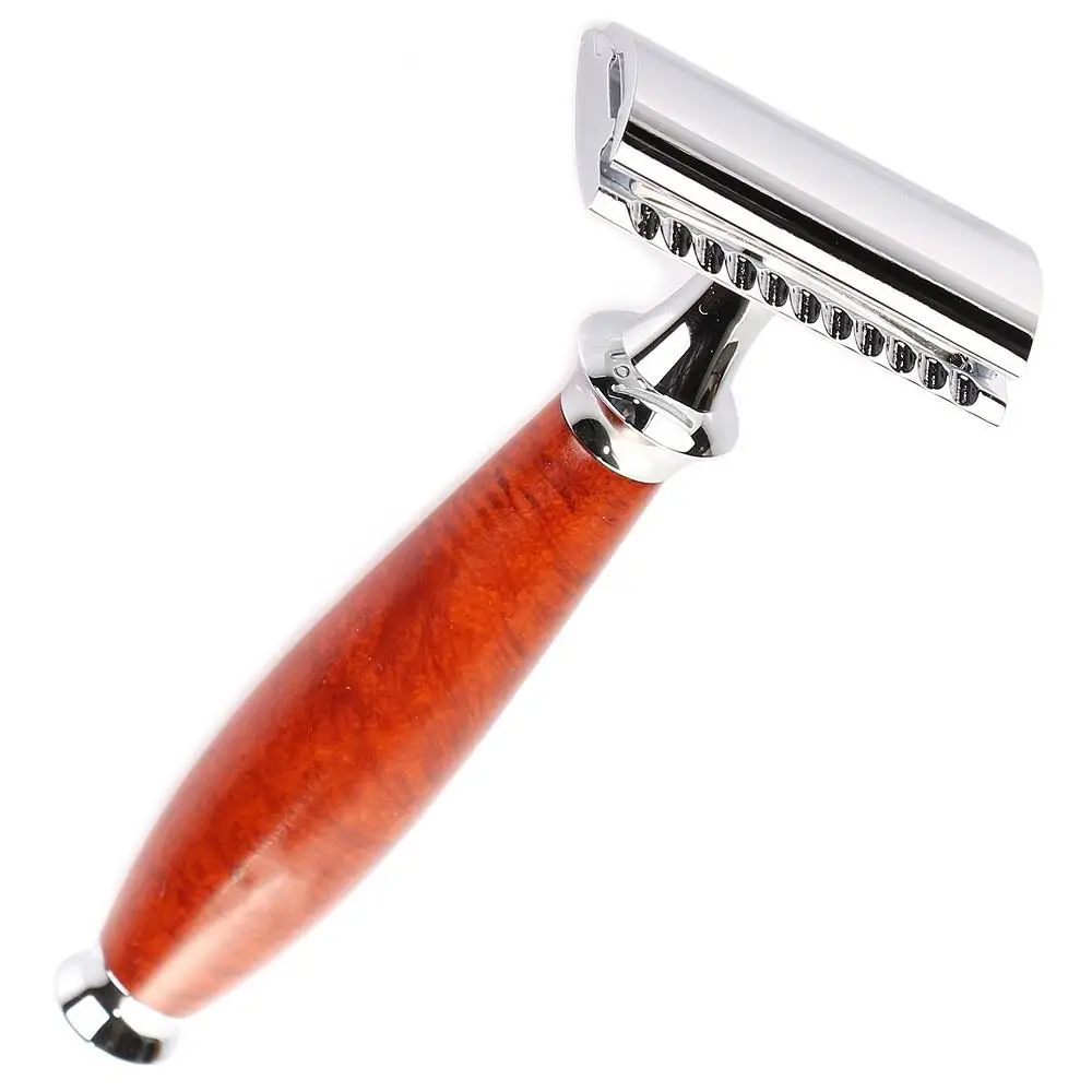 Spolo High Quality Wooden Handle Shaving Razor Double Edge Blade Safety Razor for Male Household Beard Care