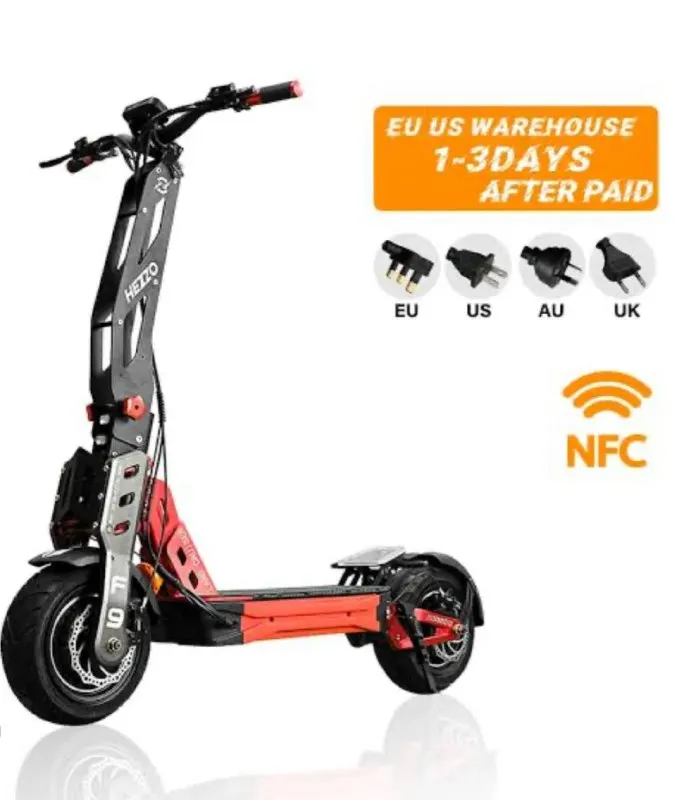 Promotional Offer HEZZO F9 Eu Us Racing Escooter 90Km/h Scooter 60V 8000w Dual Motors 12Inch 40ah NFC Display
