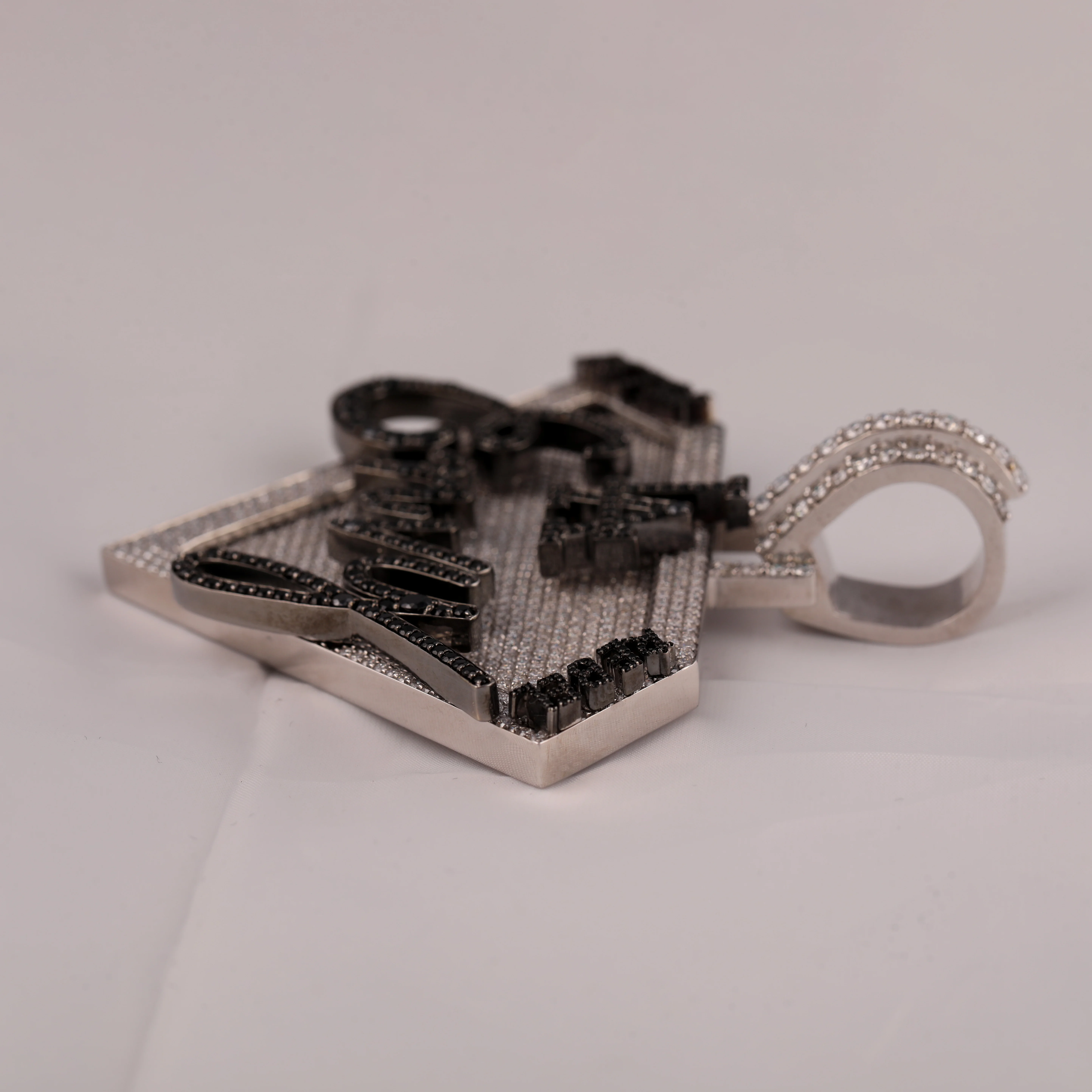 Moissanite Customized Shaped Diamond Pendant 925 Sterling Silver Full Iced Out Black & White Moissanite Pendant Gift For Him