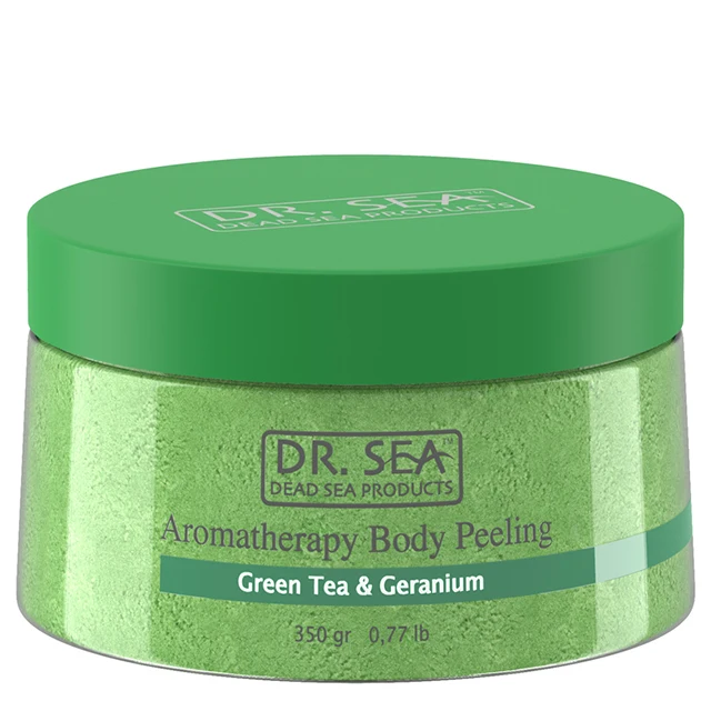 Aromatherapy Moisturizing Body Peeling (Scrub) - Green Tea & Geranium by Dr. SEA Cosmetics Israel Dead Sea Products Free Sapmles