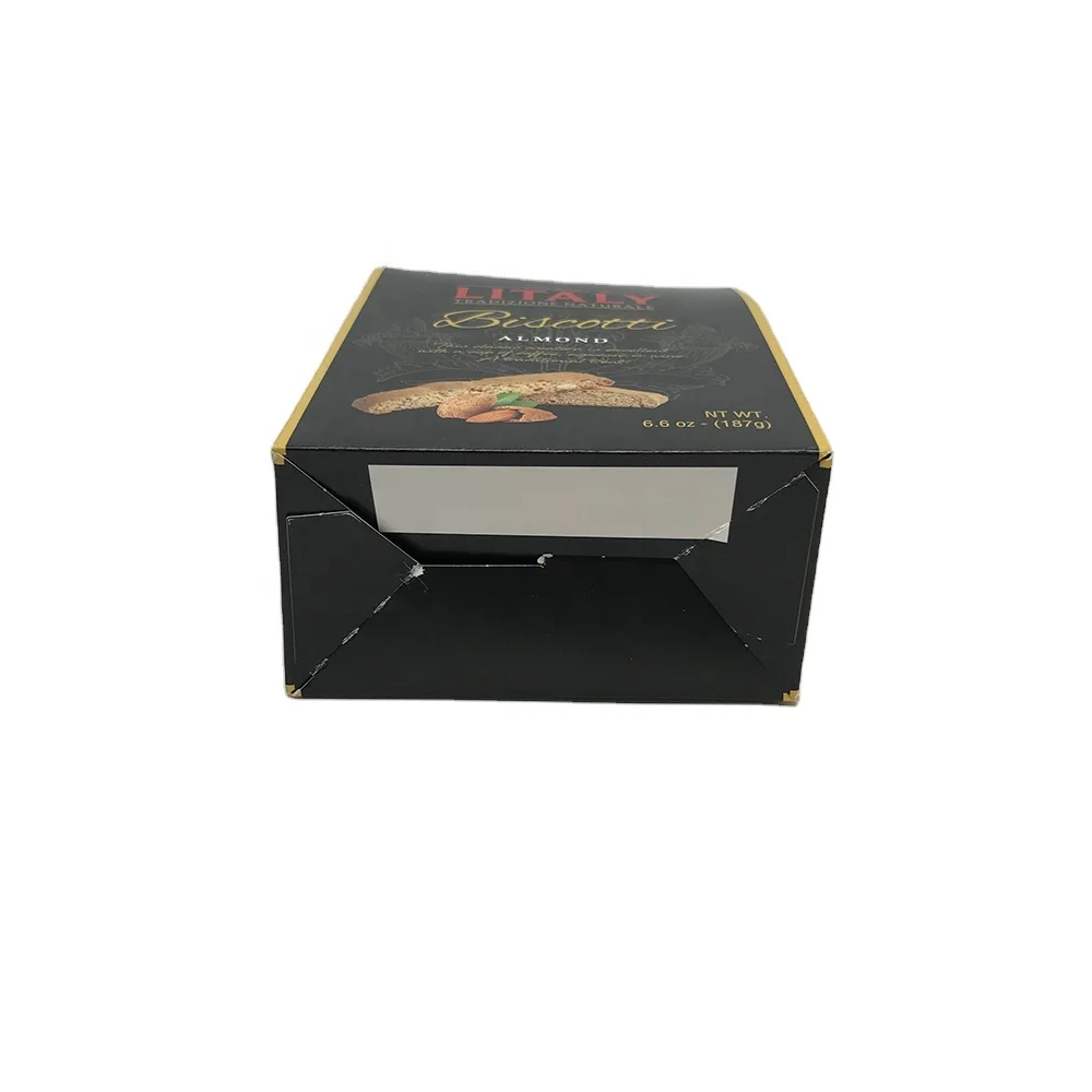 Black Cardboard Biscuit Box Custom Made food Packaging Material Package high Quality Printing