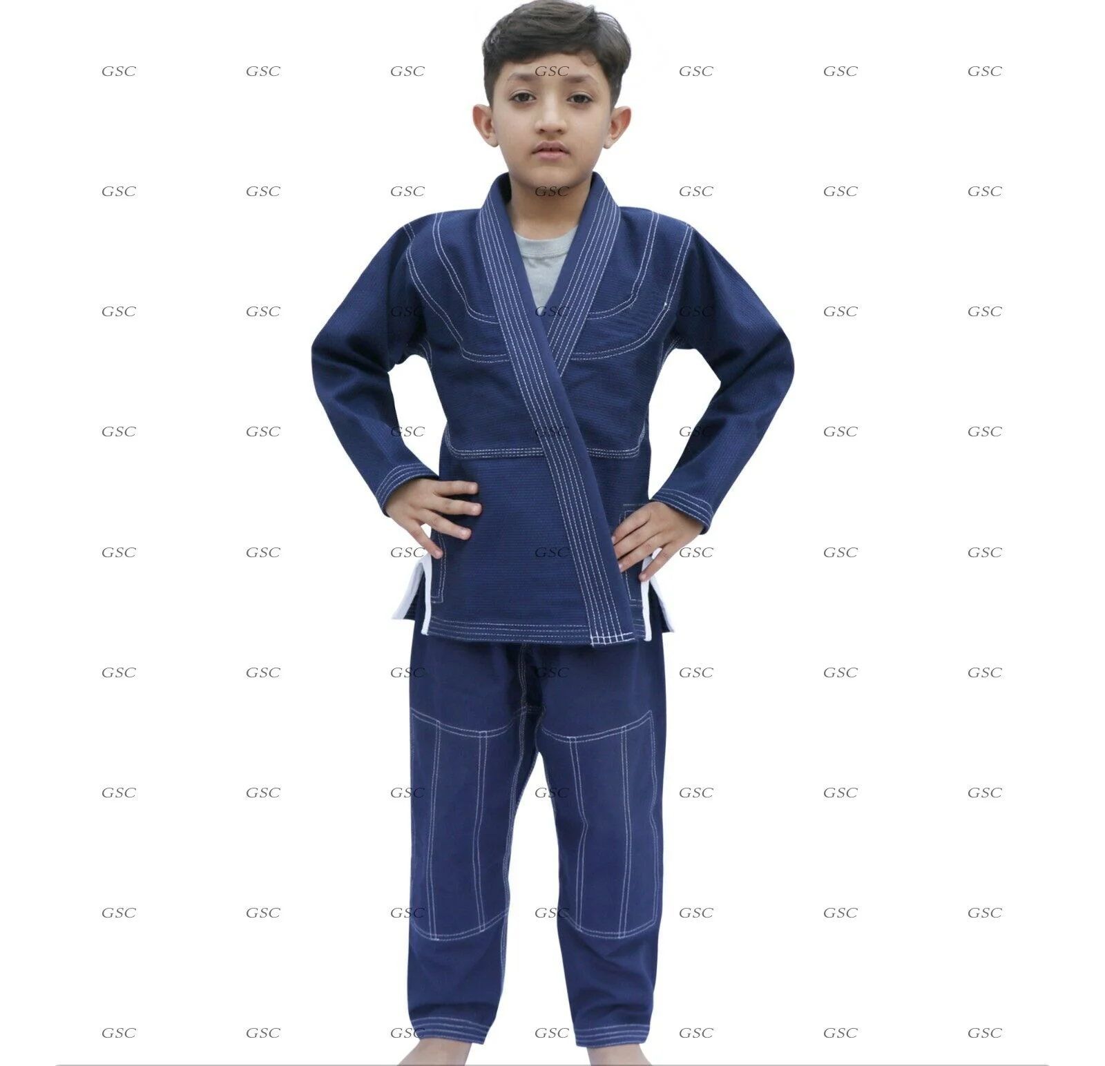 Comfortable kids brazilian jiu jitsu uniforms latest models with high quality material bjj kimonos for girls and boys in M sizes