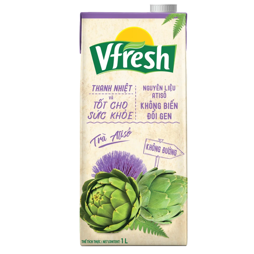 Vinamilk-Vfresh-артишочный чай-без сахара-Оптовая продажа-высокое качество-1 Л x 12 коробок в коробке GMP HALAL ISO BRC