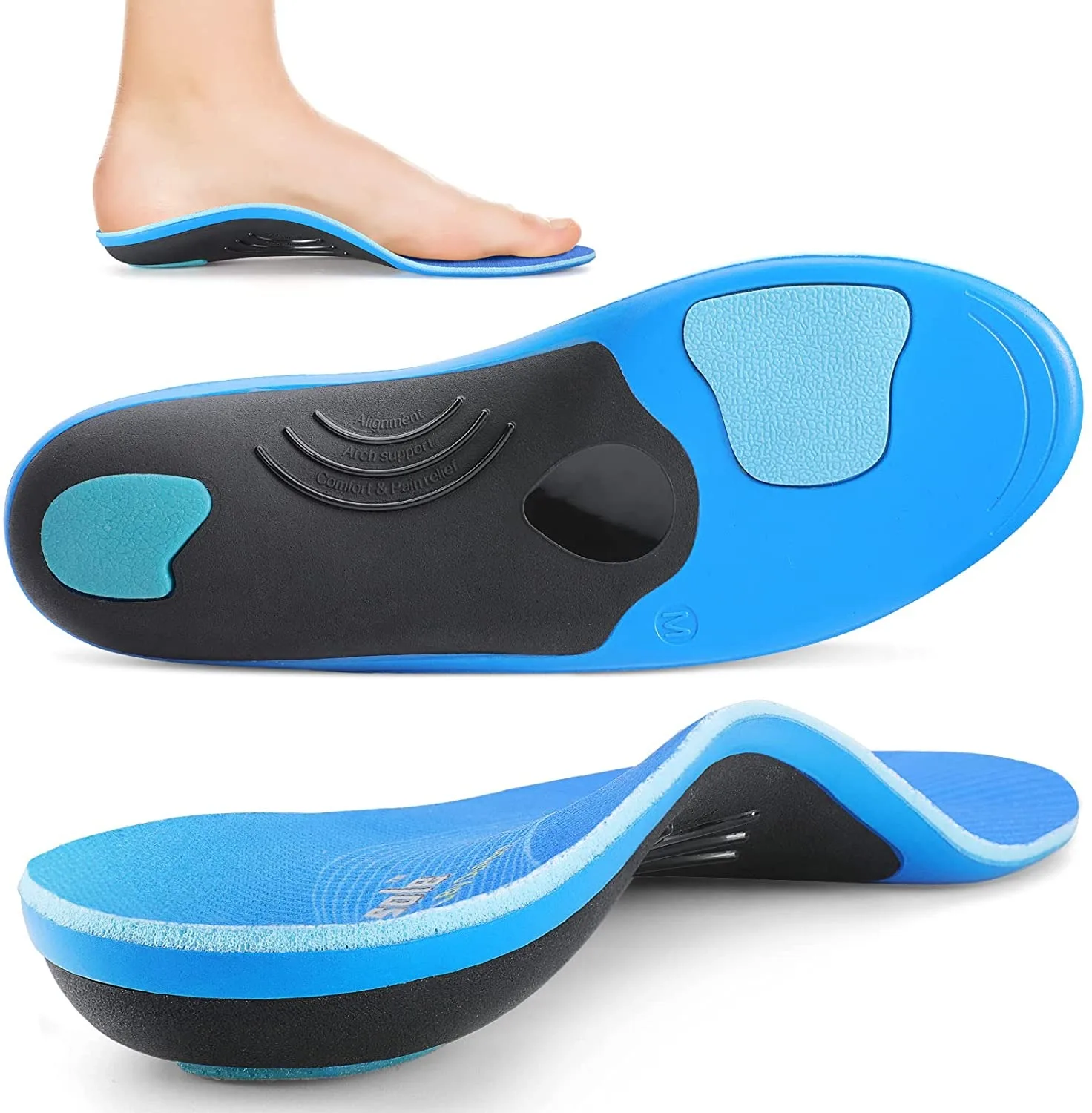 Max cushion high arch support inner sole overpronation heavy duty orthotic Plantillas Fascitis for flat foot