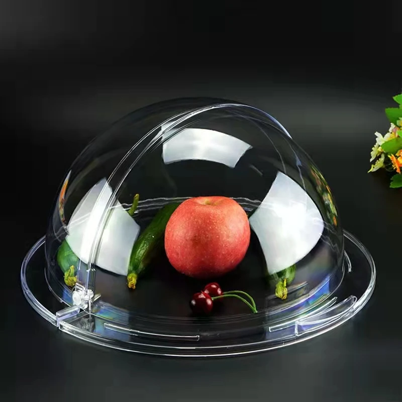 Plastic PC Clear Food Cover for Buffet Restaurant Buffet Roll UP Collapsible Glass Dome Food Cover