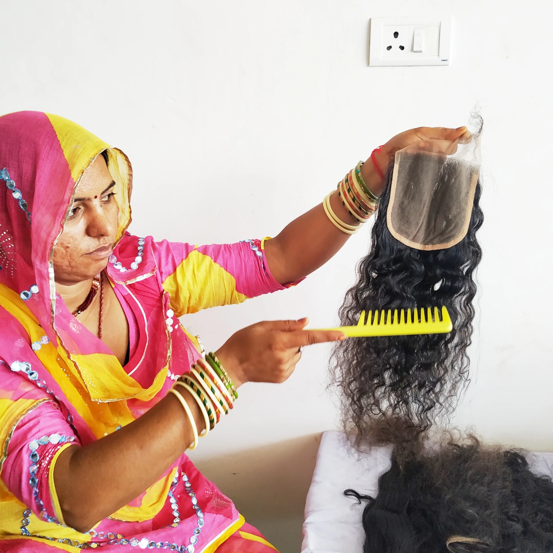 Raw virgin remy human hair deep Curly closure cheap 100% indian human hair extensions temple raw unprocessed human Hair