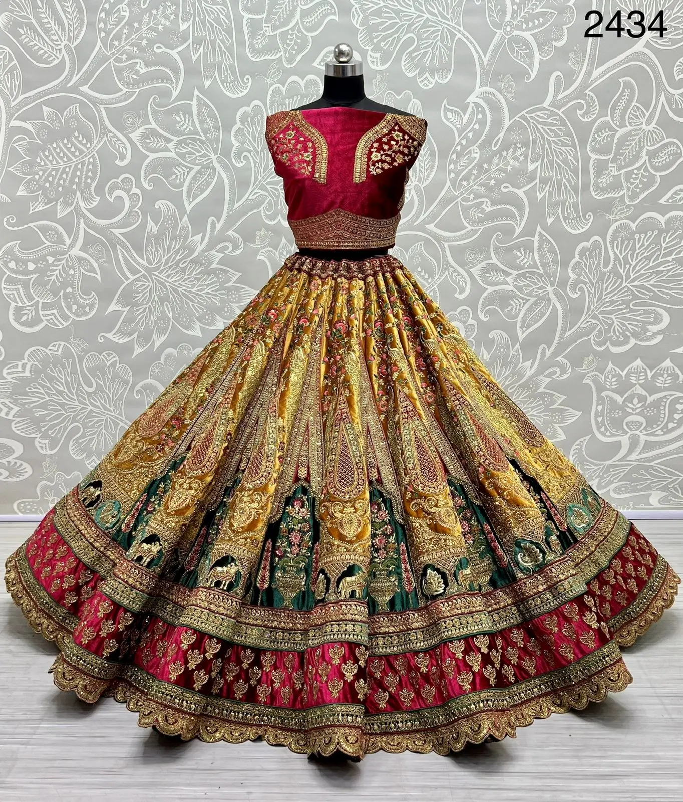 Разноцветный Свадебный классический цветочный оттенок Lehenga Choli украшенный вручную яркий оранжевый Dupatta оптовая продажа онлайн купить