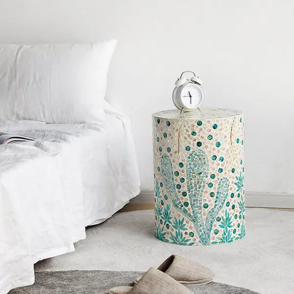 High Quality Luxury White Ariel Capiz Side Table Modern Design with Mother Pearl Inlay Living Room Coffee Table Set Made Vietnam