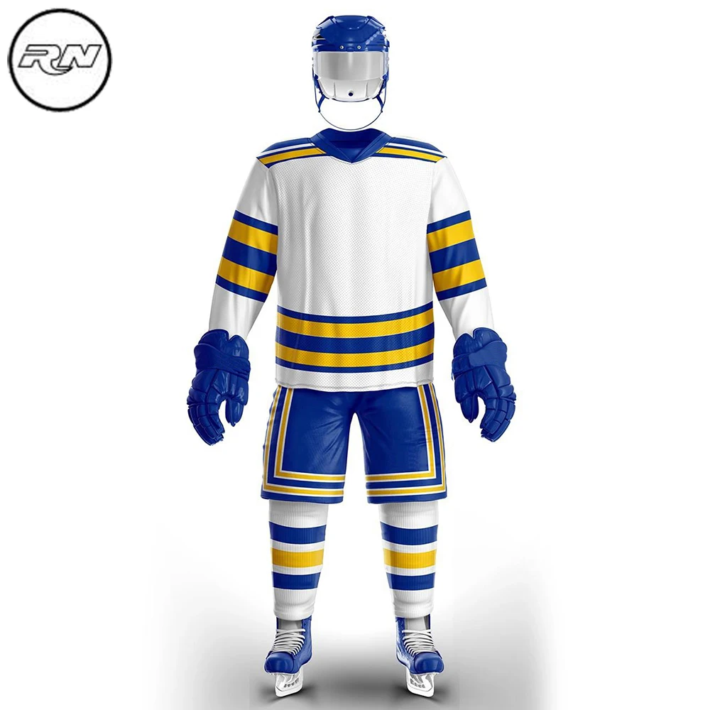 2022 New Men Cool ice Hockey uniform including Jersey Socks & Full Uniform Set Low Price For Team Wear