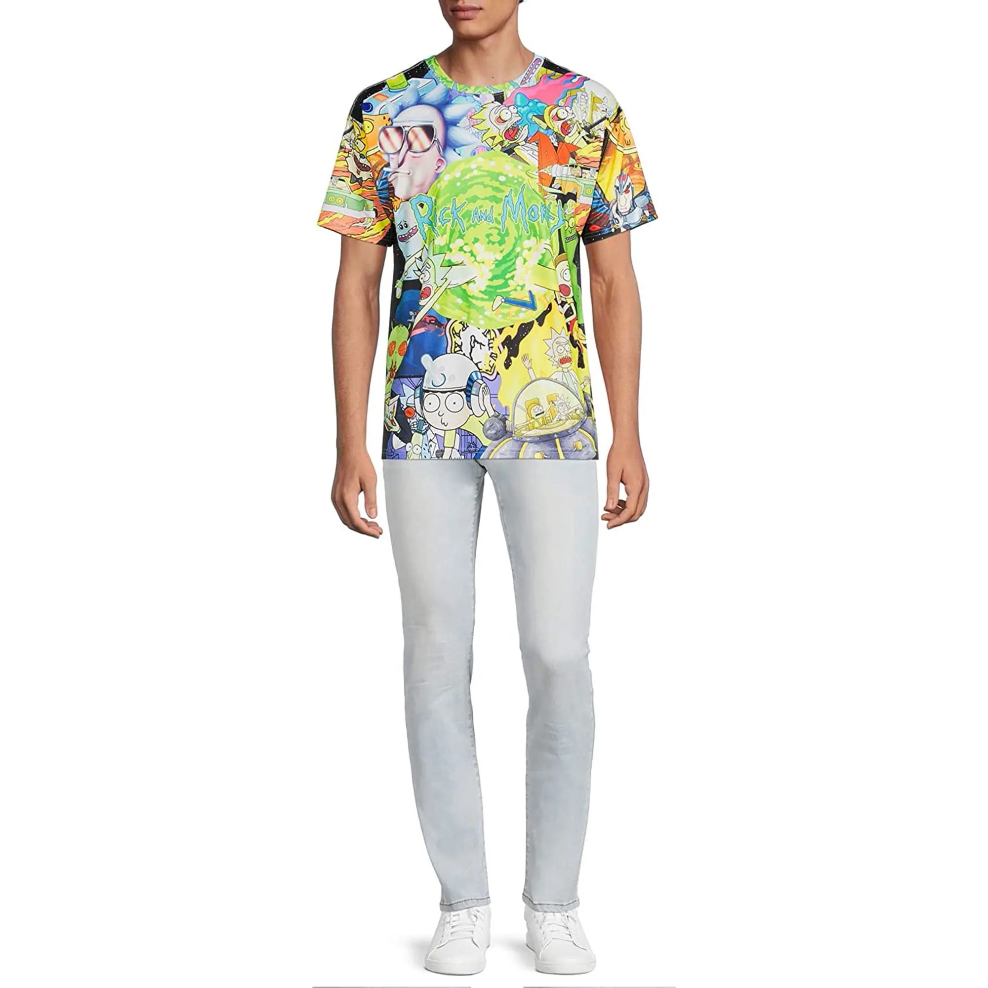 Wholesale Customized Splatter Paint Black All Over Adult T-Shirt sublimation tshirts