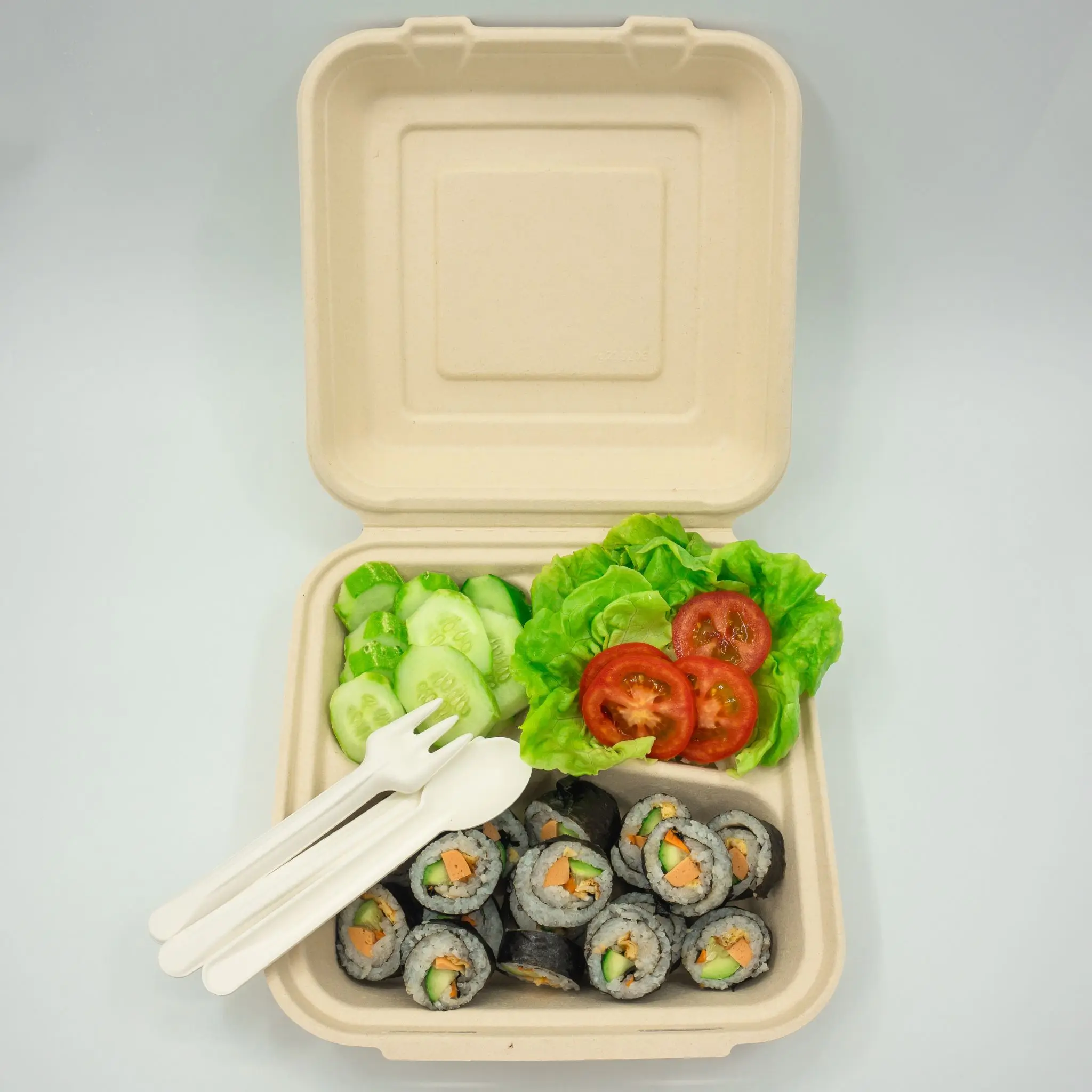 Wholesale Eco-friendly Food Grade Biodegradable Packaging Container Sugarcane Take Away Food Bagasse Lunch Box Safe