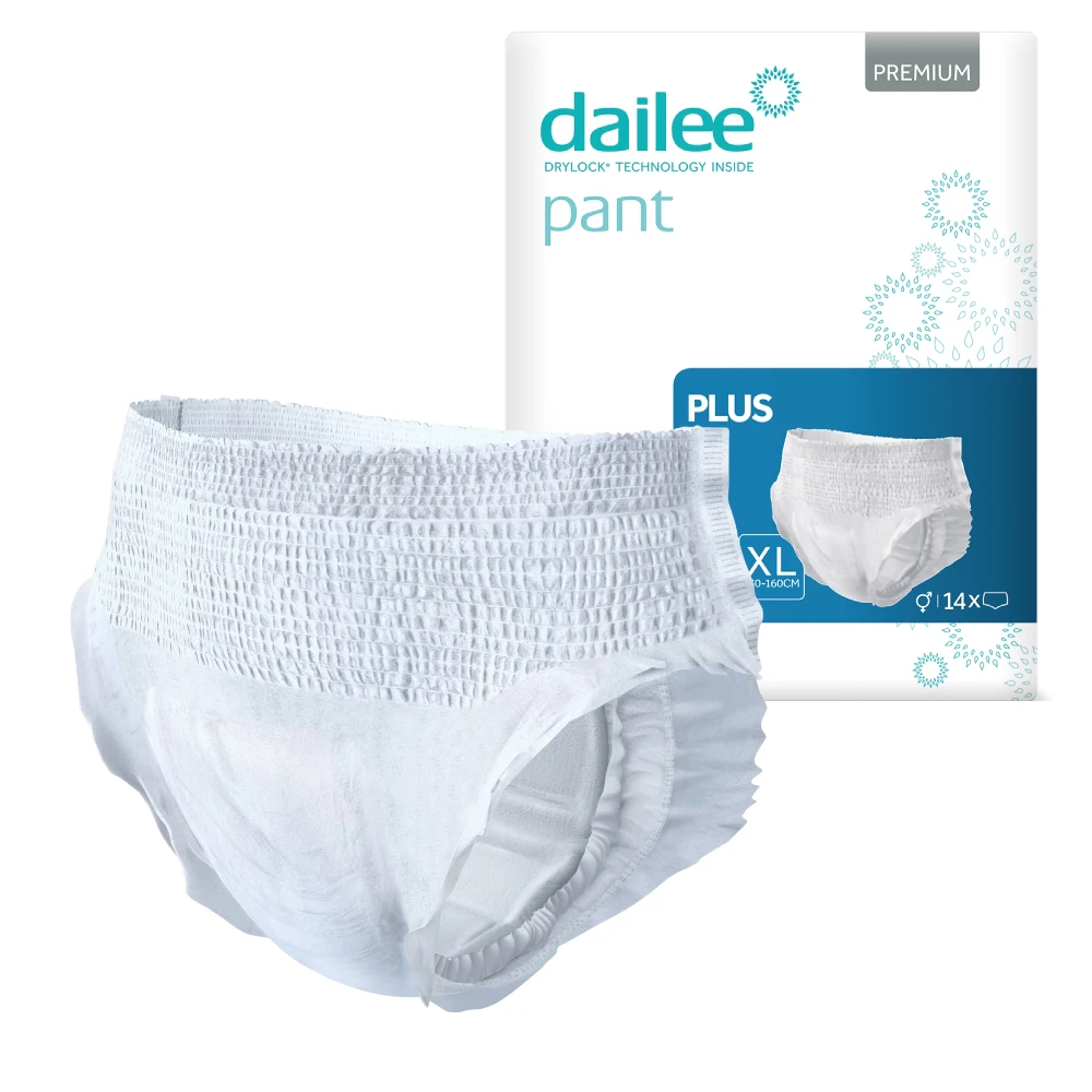 High Quality Disposable Underpads Dailee Pant Plus XL Premium Adult Care Incontinence 6 Drops Innovative Technology