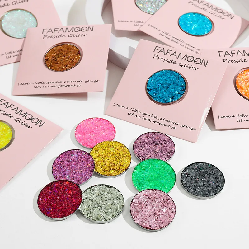 Wholesale Maquillage Gold Sparkle Chunky Pressed eyeshadow Glitter Eye Shadow Makeup Products