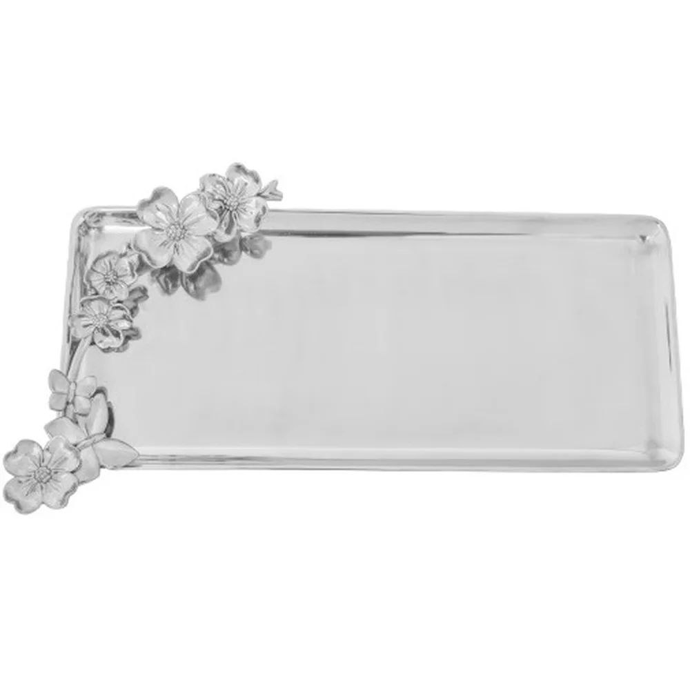 Classic Serving Tray With Metal Handle Decorative Leather Tray Tabletop  hotel Tea Coffee Square shape serving tray Brown Color