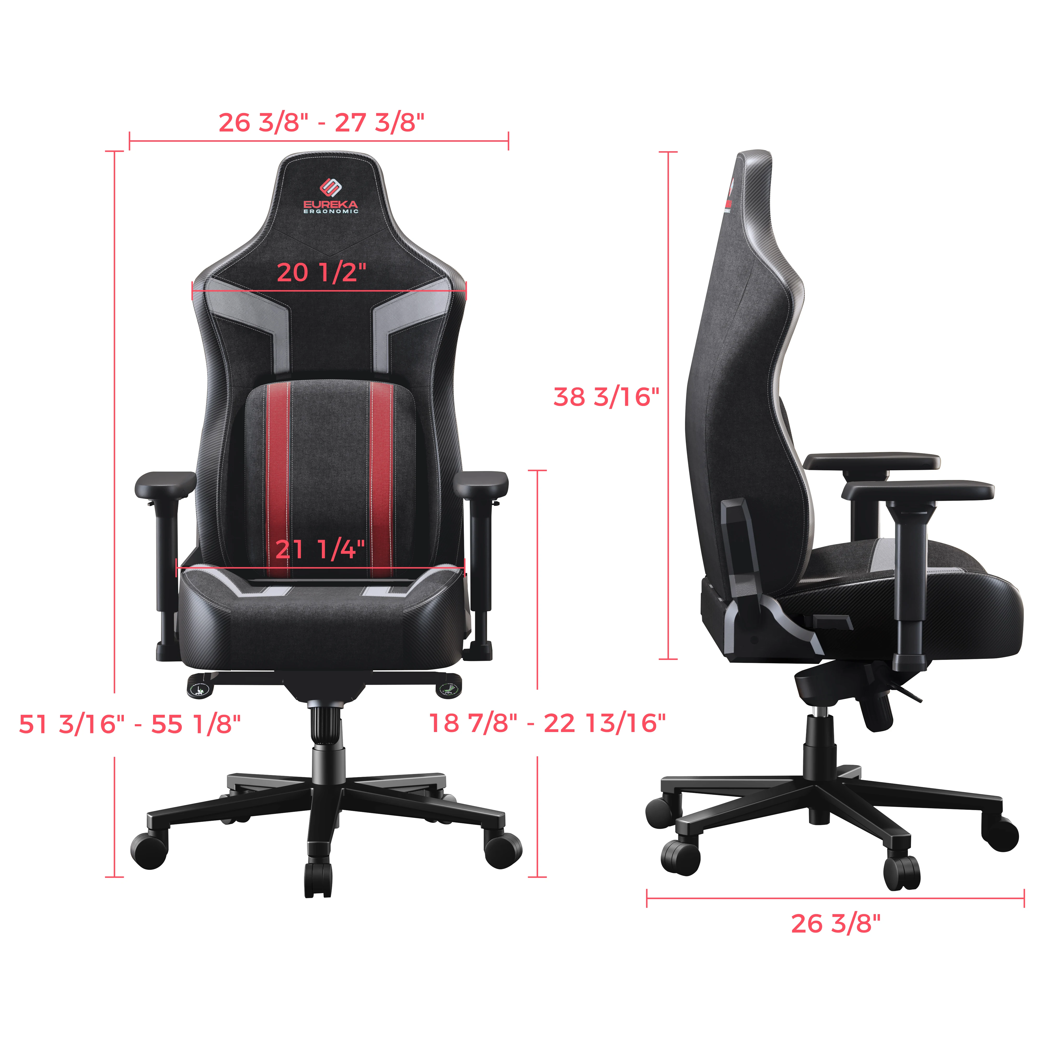 Gaming Chair, Home Office Chair Built-in 4D Adjustable Lumbar Support, High Back Office Chair Thick Seat Cushion Task  Chair