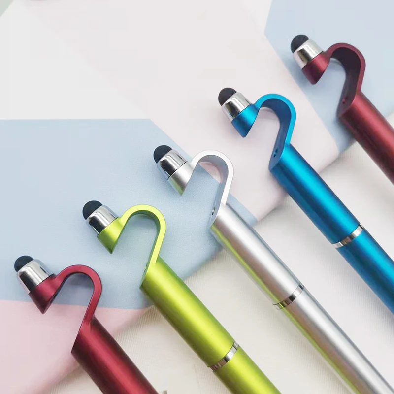 3 in 1 Multifunction Capacitive Ballpoint Pen Portable Cell Phone Holder Pen for Universal Touch Screens Devices